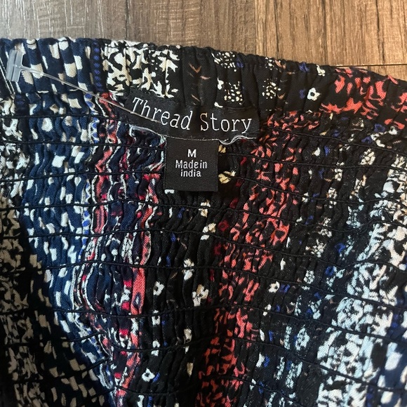 Thread Story Geo Print 2 Piece Halter and Split Leg Wide Jumpsuit/Romper SZ M/L - Picture 13 of 15